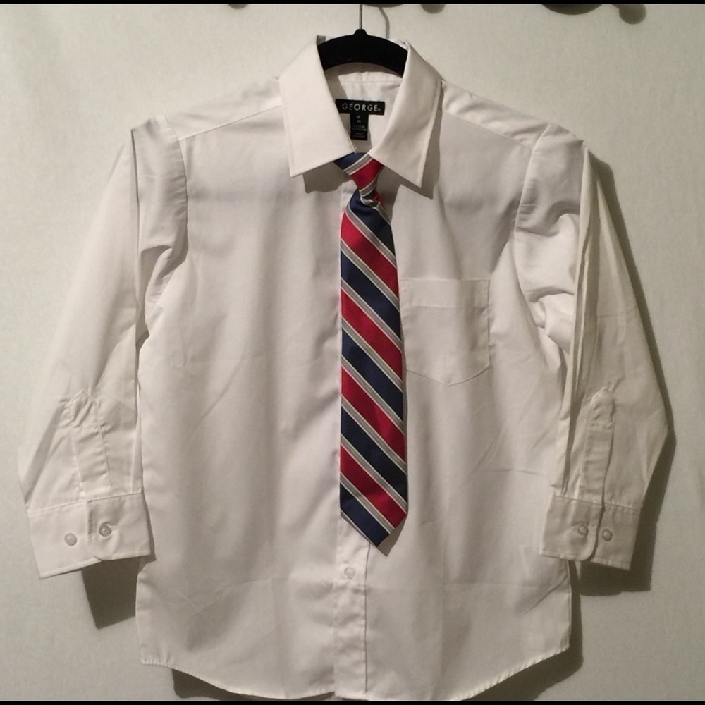 ⭐️ George -  Boys white button down shirt